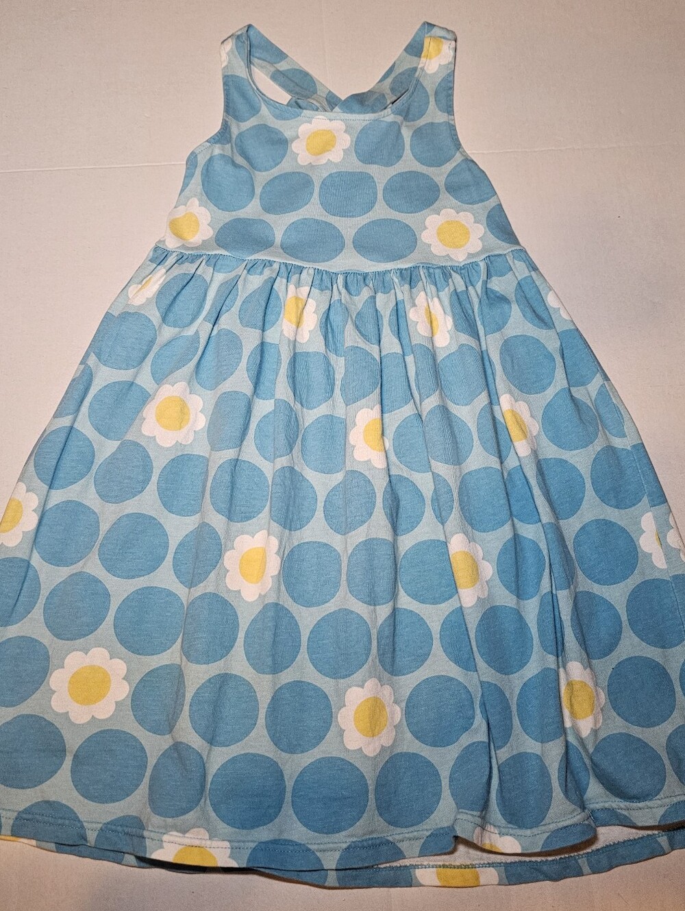 Gymboree Girls Size 7 Sundress Floral Cotton Sleeveless Open Back Polka Dot 2010